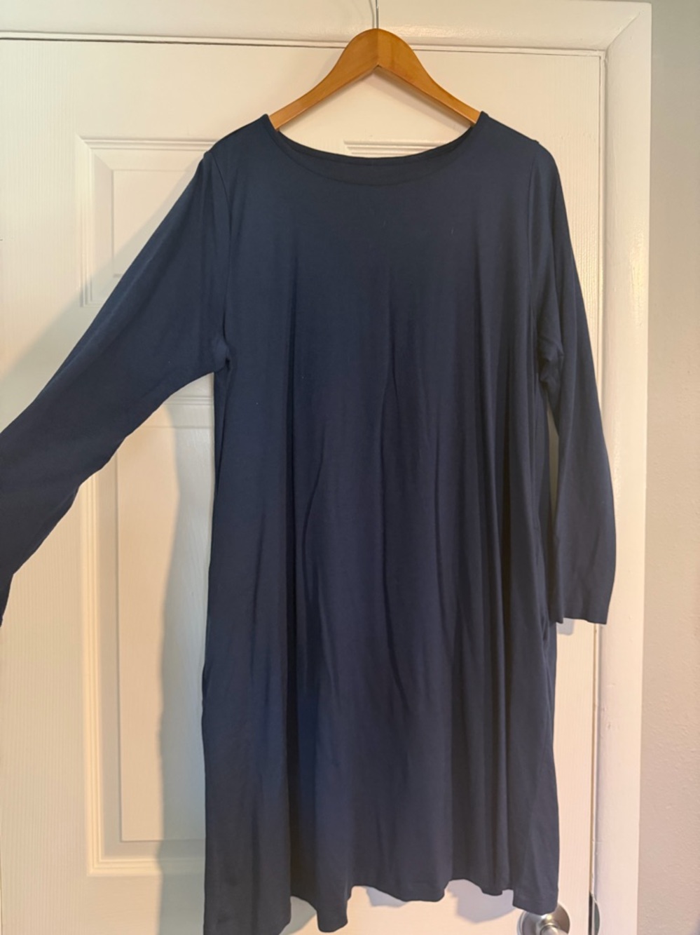 Wool& Rowena Navy Long-Sleeve Swing Dress